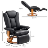 Faux Leather Recliner Chair 78cm Wide With Footrest And Steel Base - Velmora