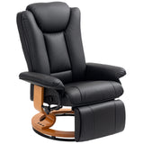 Faux Leather Recliner Chair 78cm Wide With Footrest And Steel Base - Velmora