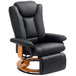 Faux Leather Recliner Chair 78cm Wide With Footrest And Steel Base - Velmora