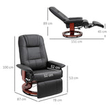 Faux Leather Recliner Chair 78cm Wide With Footrest - Velmora