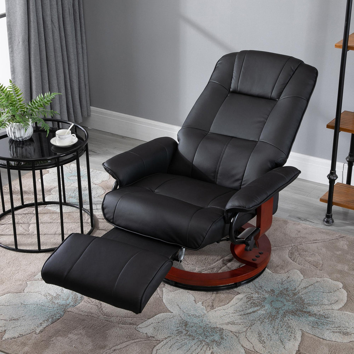 Faux Leather Recliner Chair 78cm Wide With Footrest - Velmora