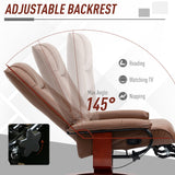 Faux Leather Recliner Chair 78cm Wide With Footrest - Velmora
