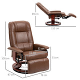 Faux Leather Recliner Chair 78cm Wide With Footrest - Velmora