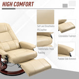 Faux Leather Recliner Chair 78cm Wide With Footrest - Velmora