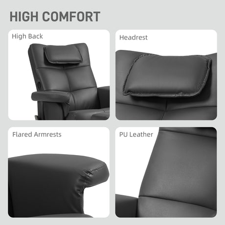 Faux Leather Recliner Chair 78cm Wide With Footstool - Velmora