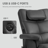 Faux Leather Recliner Chair 78cm Wide With Footstool - Velmora