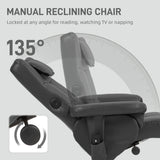 Faux Leather Recliner Chair 78cm Wide With Footstool - Velmora