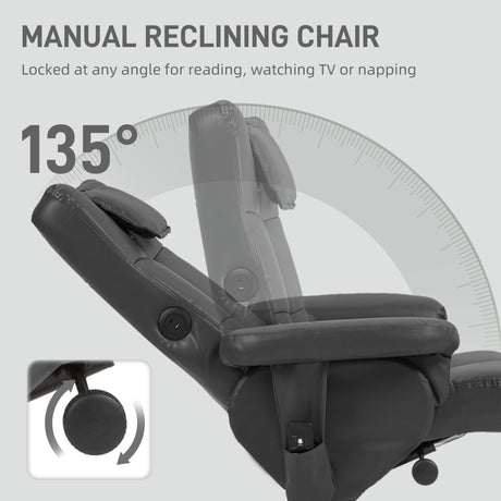 Faux Leather Recliner Chair 78cm Wide With Footstool - Velmora