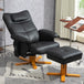 Faux Leather Recliner Chair 78cm Wide With Footstool - Velmora