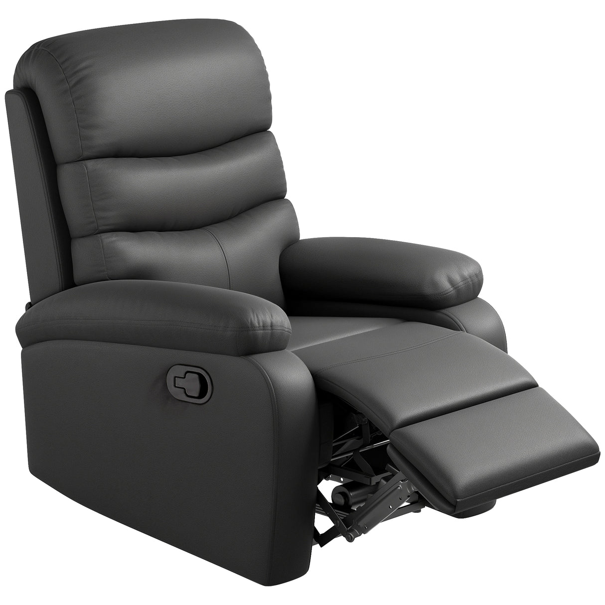 Faux Leather Recliner Chair 80cm Wide With Footrest - Velmora