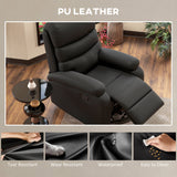 Faux Leather Recliner Chair 80cm Wide With Footrest - Velmora