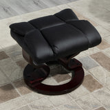 Faux Leather Recliner Chair 80cm Wide With Footstool And Metal Base - Velmora