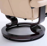Faux Leather Recliner Chair 80cm Wide With Footstool And Metal Base - Velmora