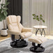 Faux Leather Recliner Chair 80cm Wide With Footstool And Metal Base - Velmora