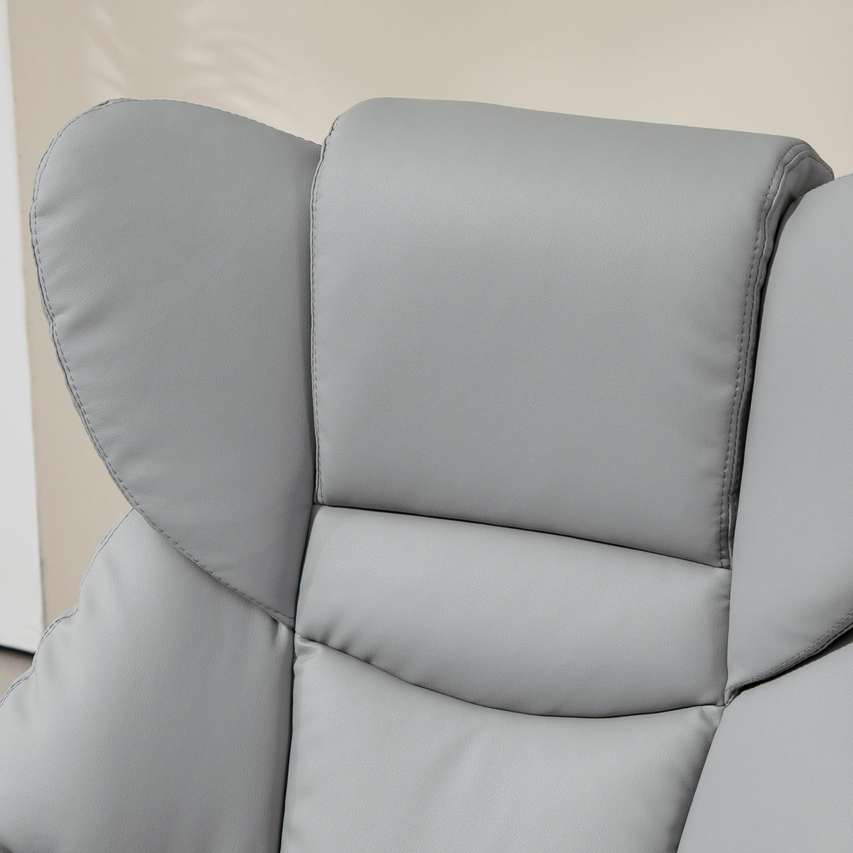 Faux Leather Recliner Chair 80cm Wide With Footstool And Metal Base - Velmora