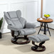 Faux Leather Recliner Chair 80cm Wide With Footstool And Metal Base - Velmora