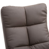 Faux Leather Recliner Chair 80cm Wide With Footstool And Wooden Base - Velmora