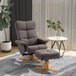 Faux Leather Recliner Chair 80cm Wide With Footstool And Wooden Base - Velmora