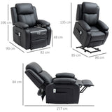 Faux Leather Recliner Chair 82cm Wide - Velmora