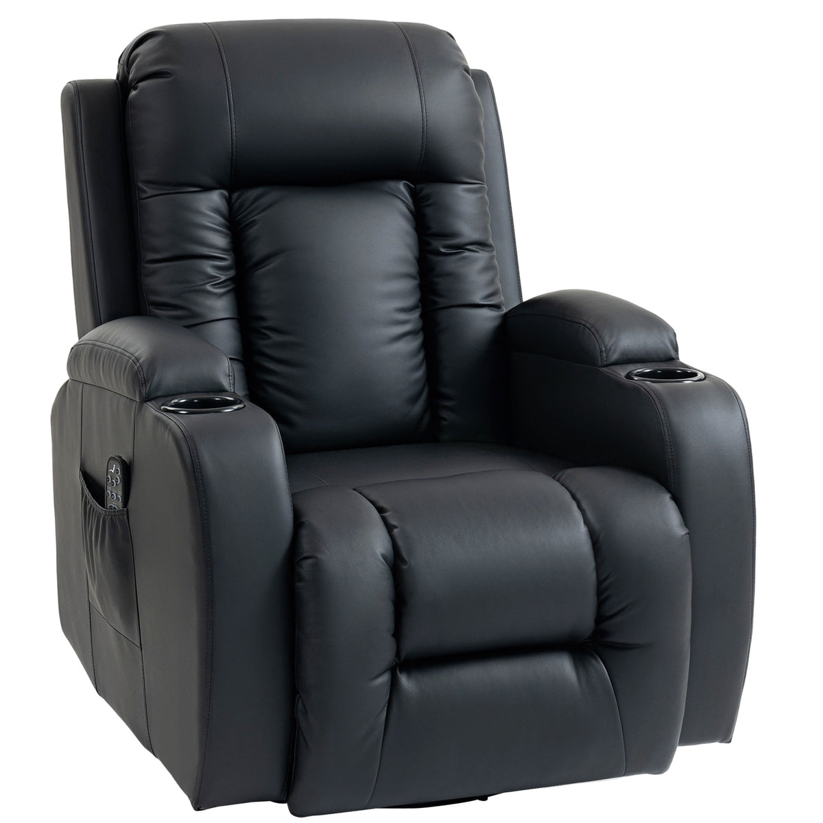 Faux Leather Recliner Chair 82cm Wide With Extended Footrest - Velmora