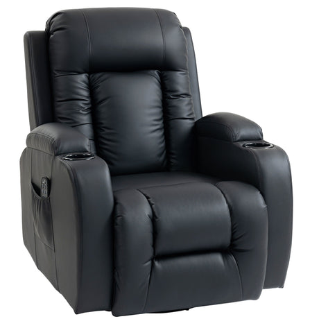Faux Leather Recliner Chair 82cm Wide With Extended Footrest - Velmora