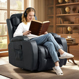 Faux Leather Recliner Chair 82cm Wide With Extended Footrest - Velmora