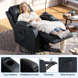 Faux Leather Recliner Chair 82cm Wide With Extended Footrest - Velmora