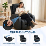 Faux Leather Recliner Chair 82cm Wide With Extended Footrest - Velmora