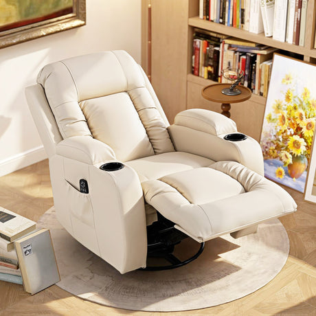 Faux Leather Recliner Chair 82cm Wide With Extended Footrest - Velmora