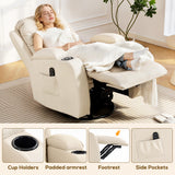Faux Leather Recliner Chair 82cm Wide With Extended Footrest - Velmora