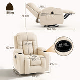 Faux Leather Recliner Chair 82cm Wide With Extended Footrest - Velmora