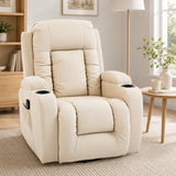 Faux Leather Recliner Chair 82cm Wide With Extended Footrest - Velmora