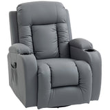 Faux Leather Recliner Chair 82cm Wide With Extended Footrest - Velmora