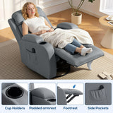 Faux Leather Recliner Chair 82cm Wide With Extended Footrest - Velmora
