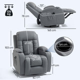 Faux Leather Recliner Chair 82cm Wide With Extended Footrest - Velmora