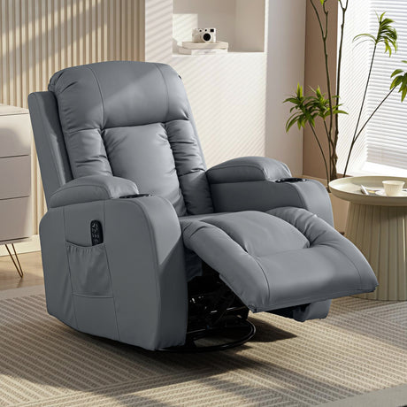 Faux Leather Recliner Chair 82cm Wide With Extended Footrest - Velmora