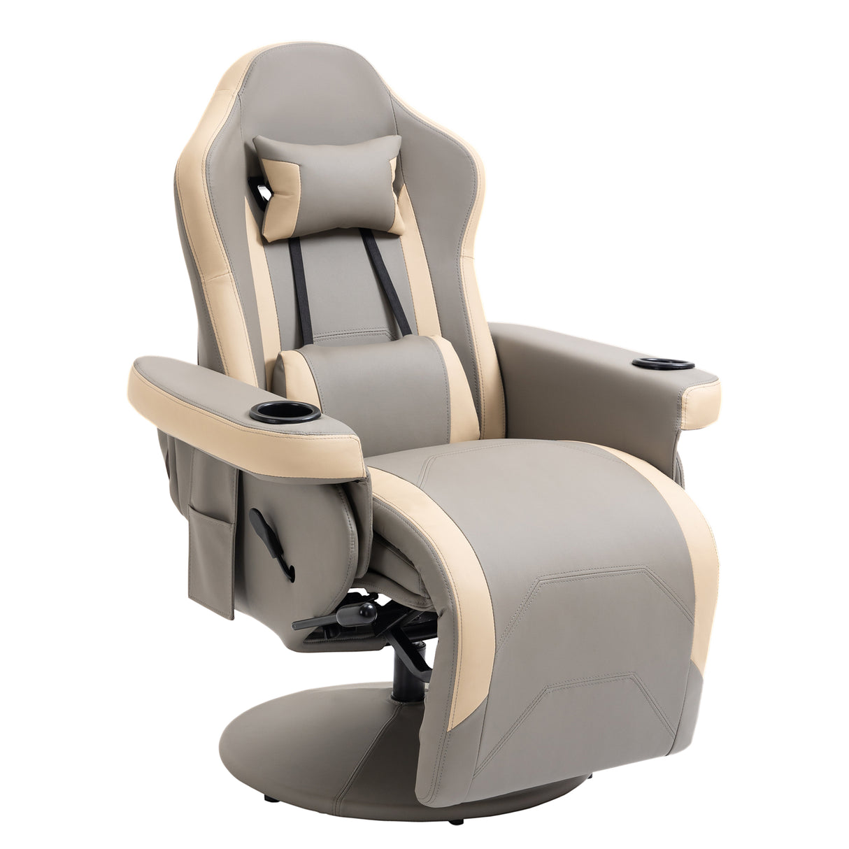 Faux Leather Recliner Chair 82cm Wide With Footrest - Velmora