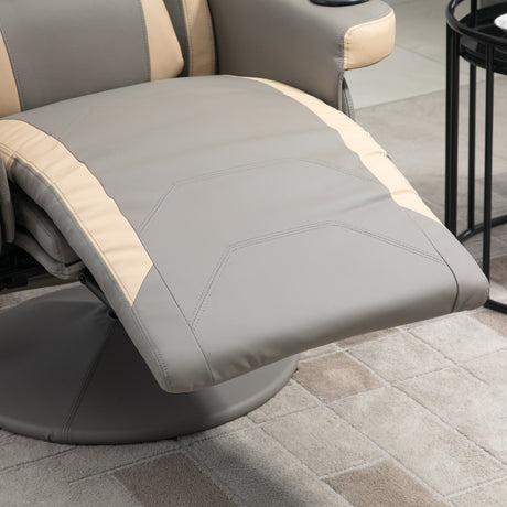 Faux Leather Recliner Chair 82cm Wide With Footrest - Velmora