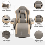 Faux Leather Recliner Chair 82cm Wide With Footrest - Velmora