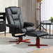 Faux Leather Recliner Chair 84cm Wide With Footstool - Velmora
