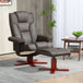 Faux Leather Recliner Chair 84cm Wide With Footstool - Velmora