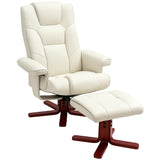 Faux Leather Recliner Chair 84cm Wide With Footstool - Velmora