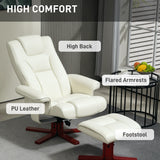 Faux Leather Recliner Chair 84cm Wide With Footstool - Velmora