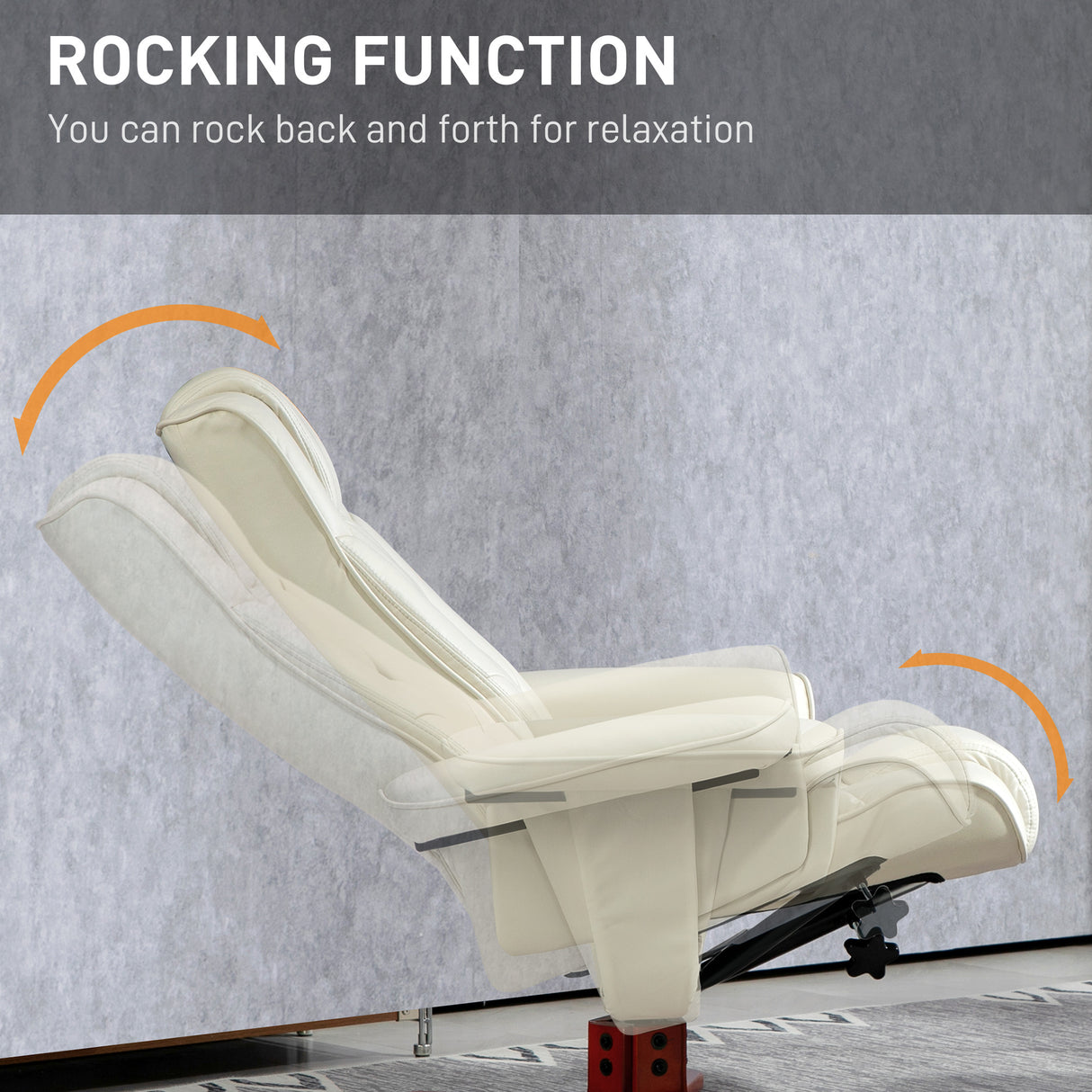 Faux Leather Recliner Chair 84cm Wide With Footstool - Velmora