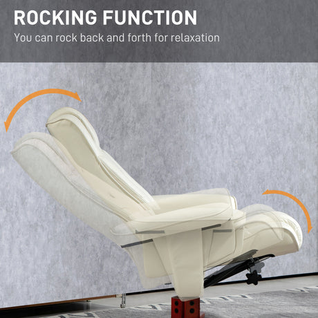 Faux Leather Recliner Chair 84cm Wide With Footstool - Velmora