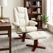 Faux Leather Recliner Chair 84cm Wide With Footstool - Velmora