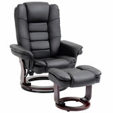 Faux Leather Recliner Chair 85cm Wide With Footstool - Velmora