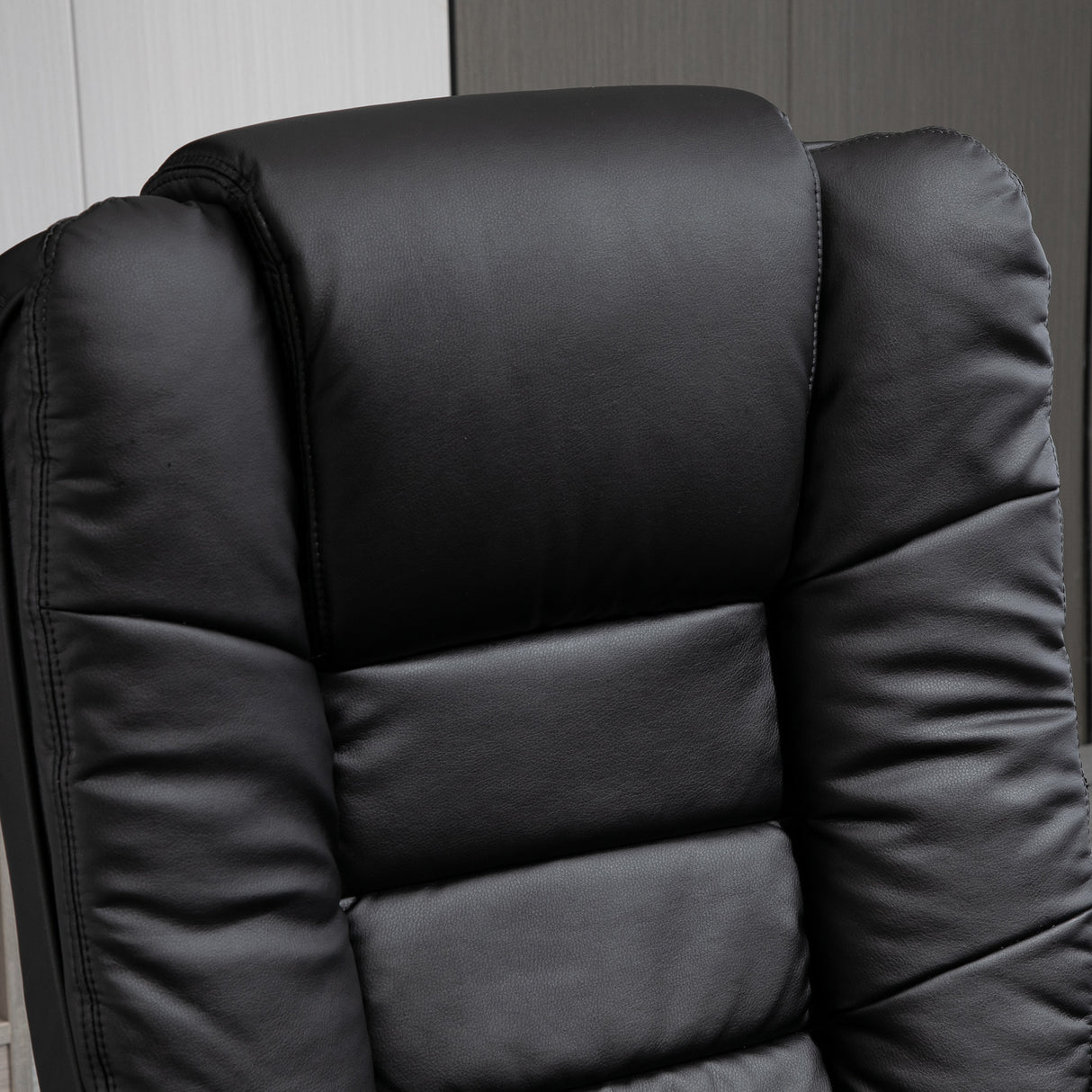 Faux Leather Recliner Chair 85cm Wide With Footstool - Velmora