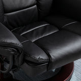 Faux Leather Recliner Chair 85cm Wide With Footstool - Velmora
