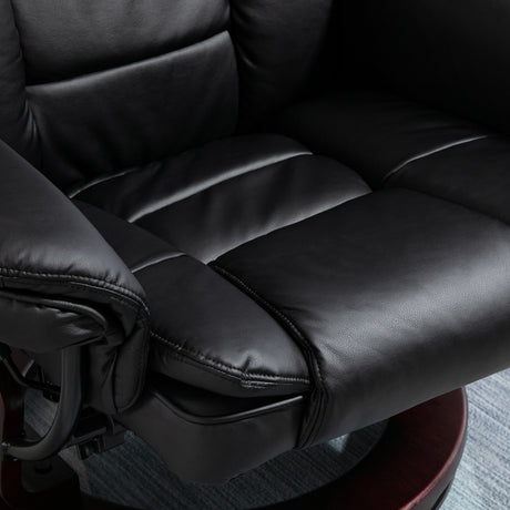 Faux Leather Recliner Chair 85cm Wide With Footstool - Velmora
